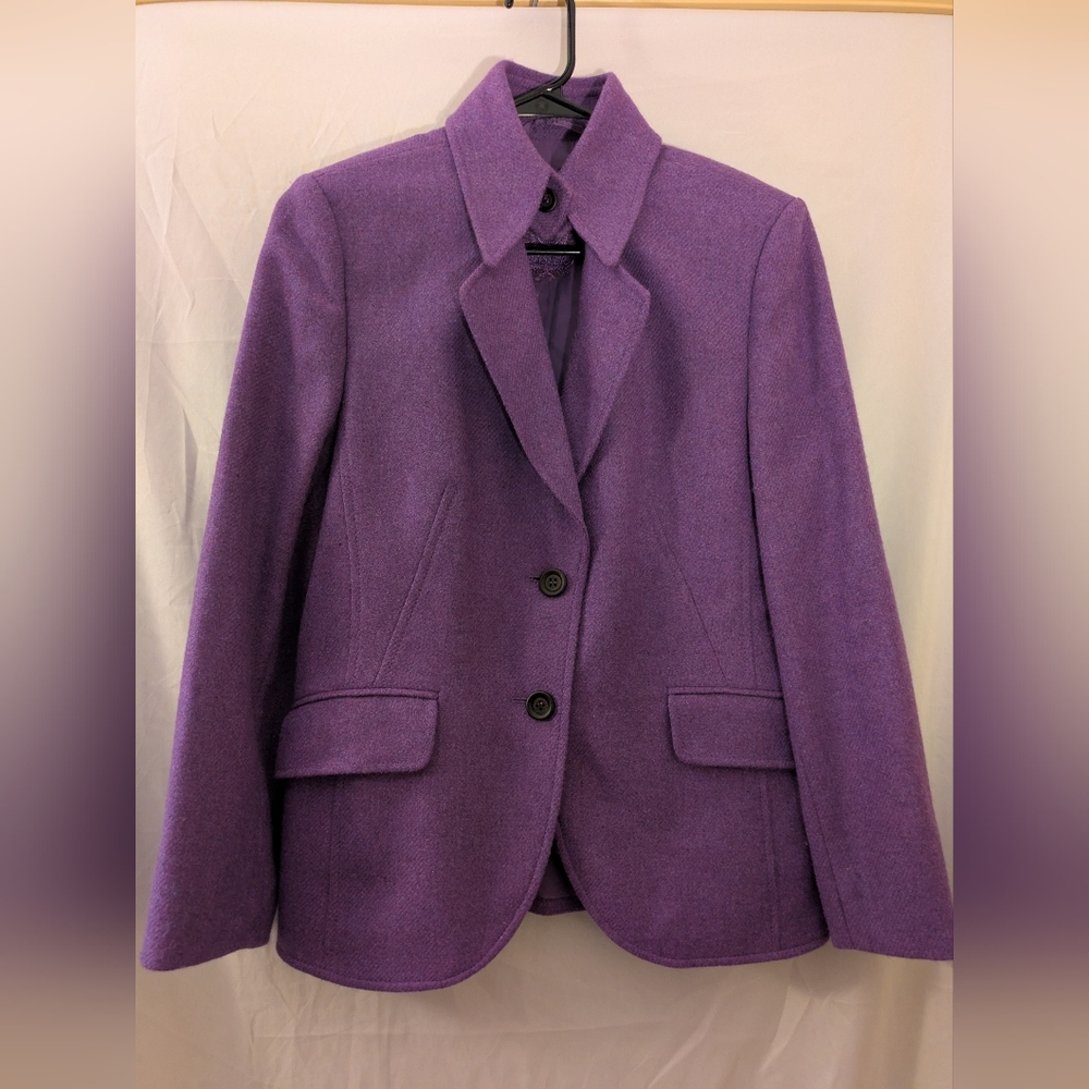 Basler Purple Blazer Structured Wool-Blend Sz. 40
